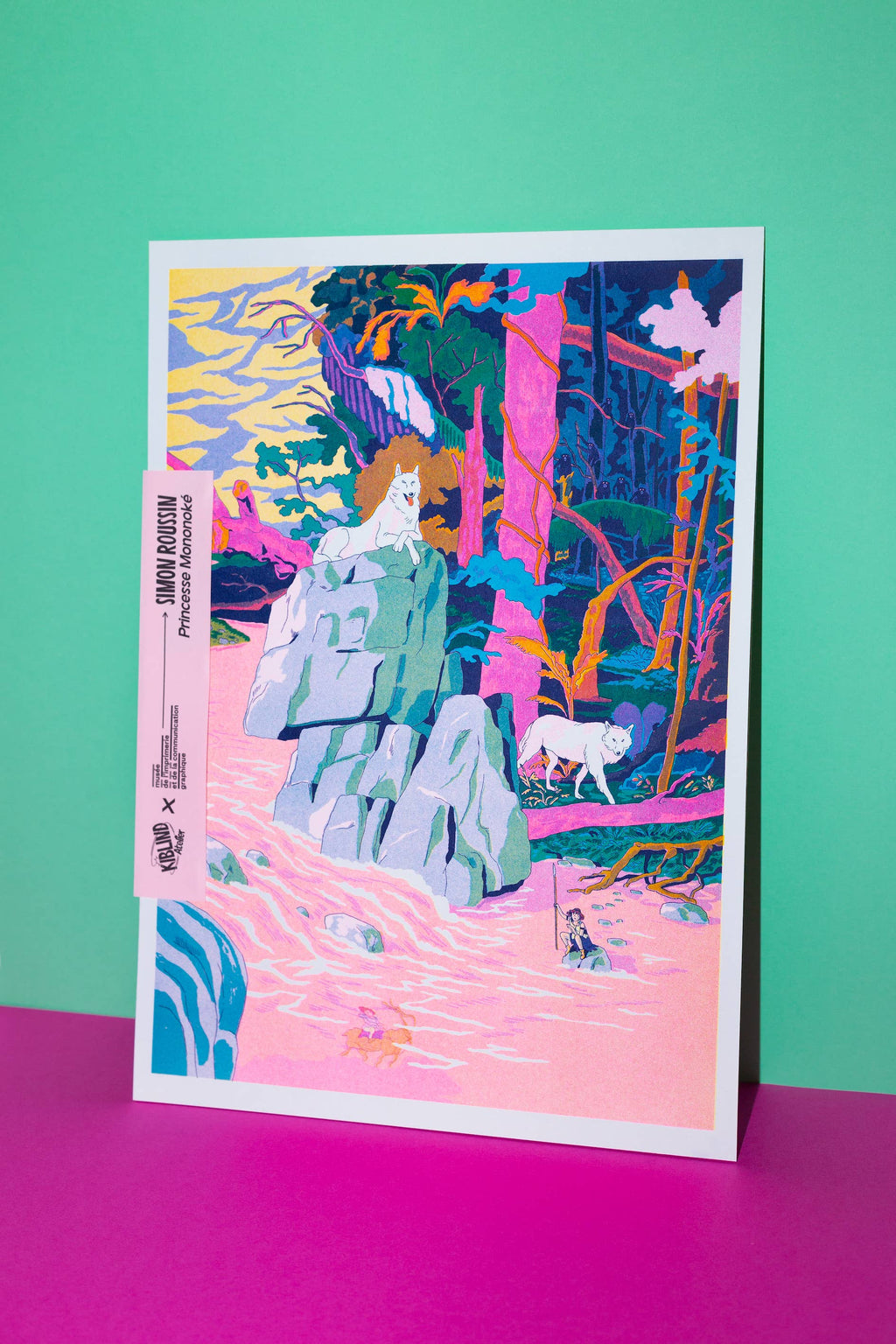 A3 risoposter Prinses Mononoke van Simon Roussin op Munken-papier
