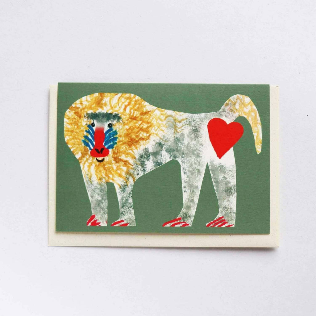 Baviaan liefdeskaart, detail van de illustratie