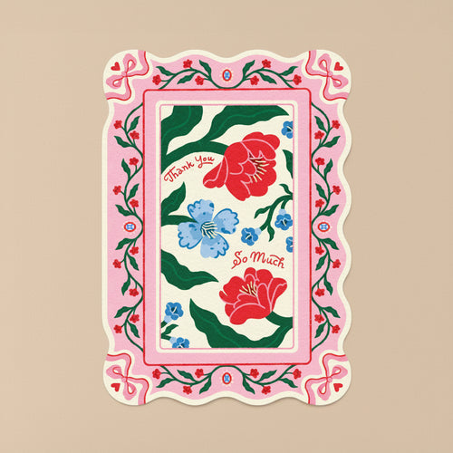 Thank You So Much bedankkaart met handgeschilderde pioenen van Edyta Demurat – Studio Boketto
