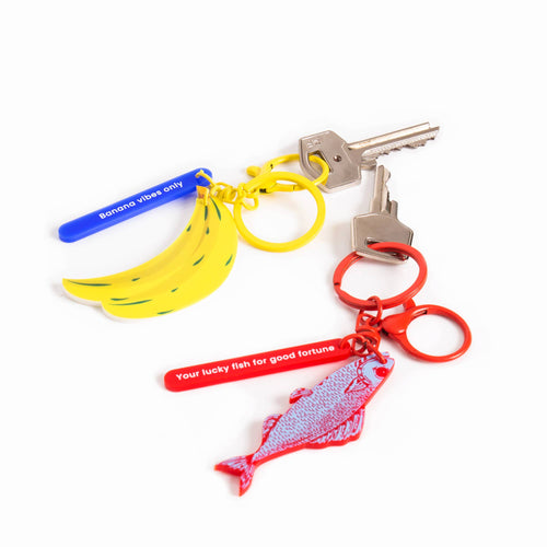Kleurrijke Vissen sleutelhanger van acryl, detailweergave