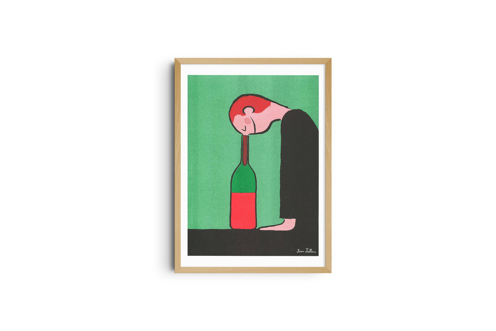 Risografieposter 'Fles' van Jean Jullien, gedrukt door KIBLIND Atelier