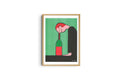 Risografieposter 'Fles' van Jean Jullien, gedrukt door KIBLIND Atelier