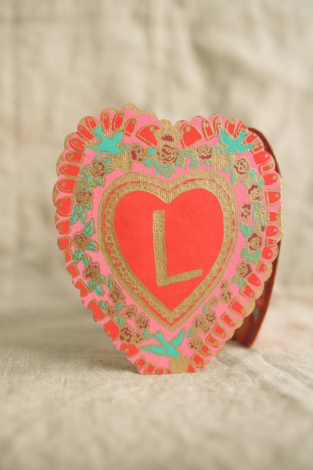 Liefde concertina kaart in C6-formaat, duurzaam gerecycled katoen