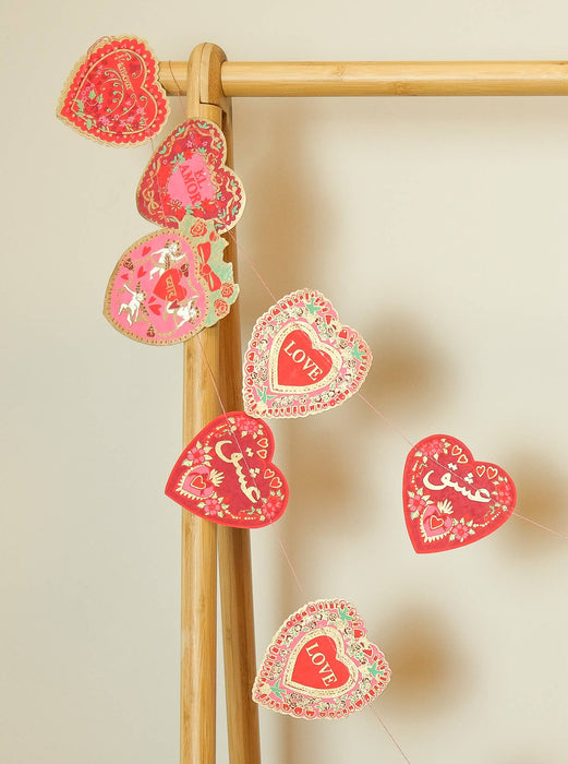 Sewn garland for Valentine's Day