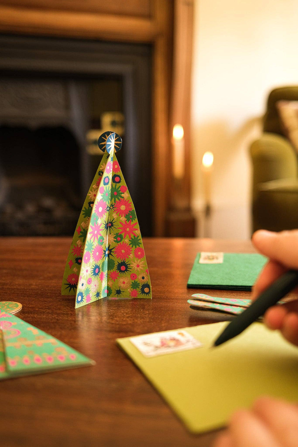 Sterrenboom kerstkaart van gerecycled papier