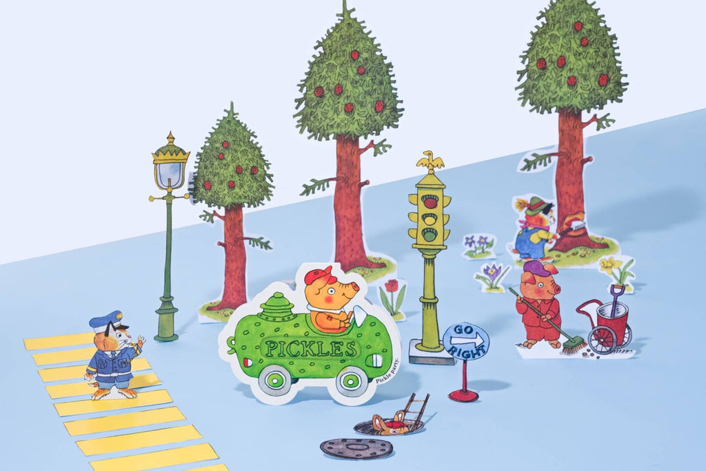 Maiskolfauto - Gestanste kaart door Richard Scarry