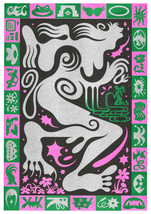 A3 poster 'If you could have anything' van Benedikt Luft, detail van de risografiedruk