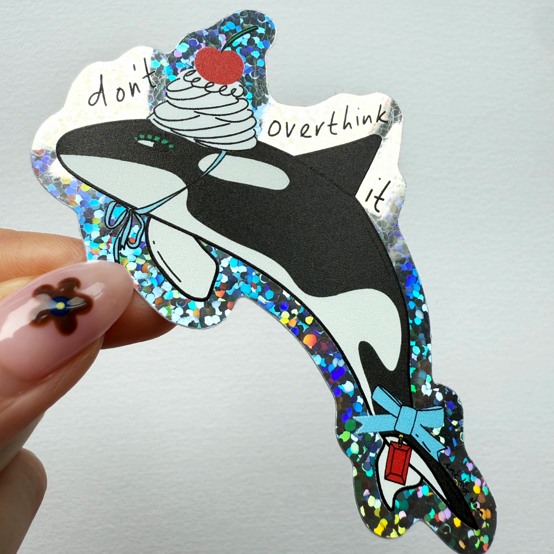 Walvissticker van ongeveer 8 cm, waterdicht vinyl