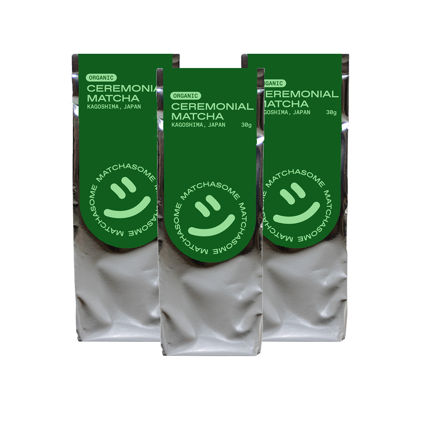 Matcha navulling naast het herbruikbare blik
