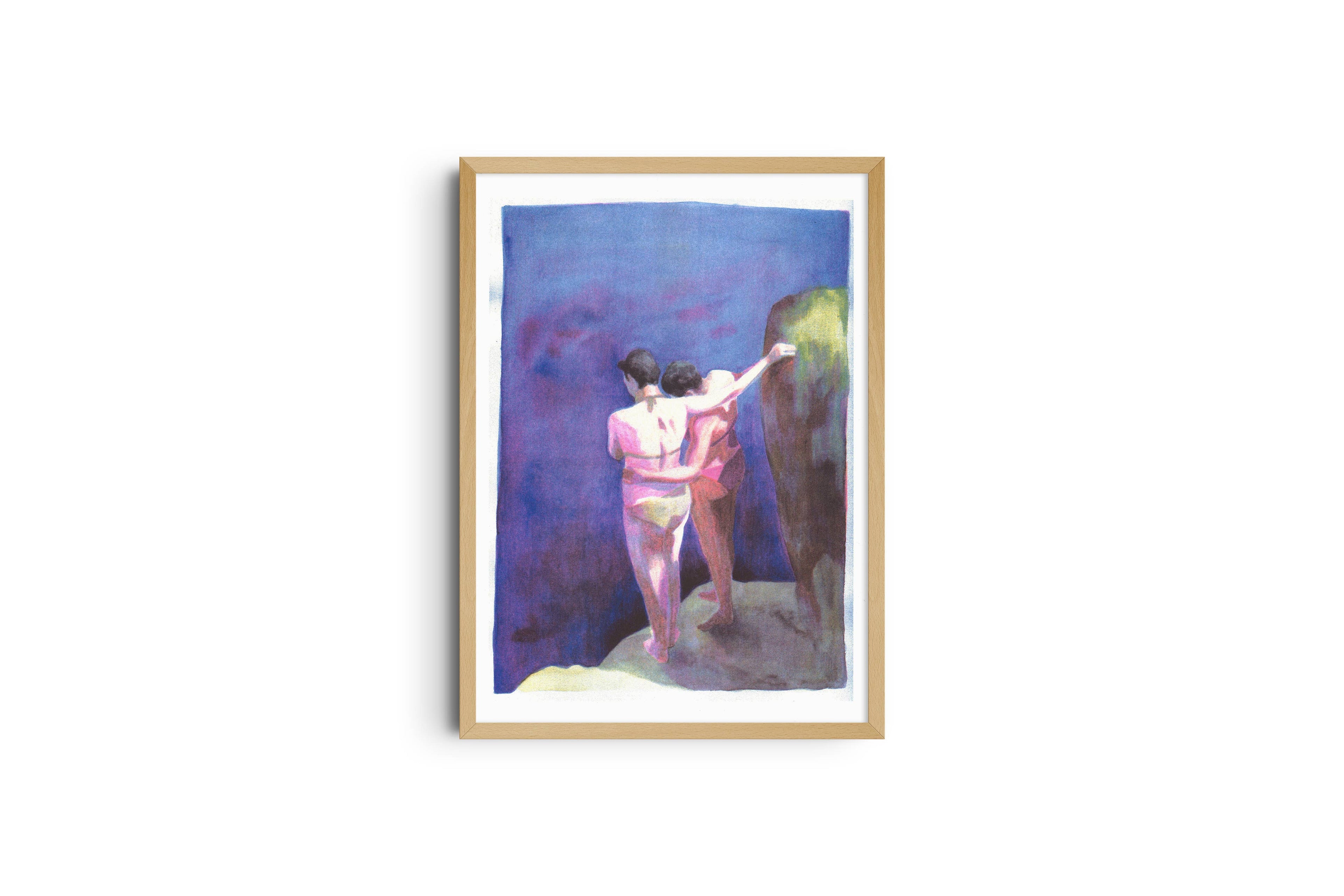 A3 risografieposter The Sisters van Manon Molesti, KIBLIND Atelier
