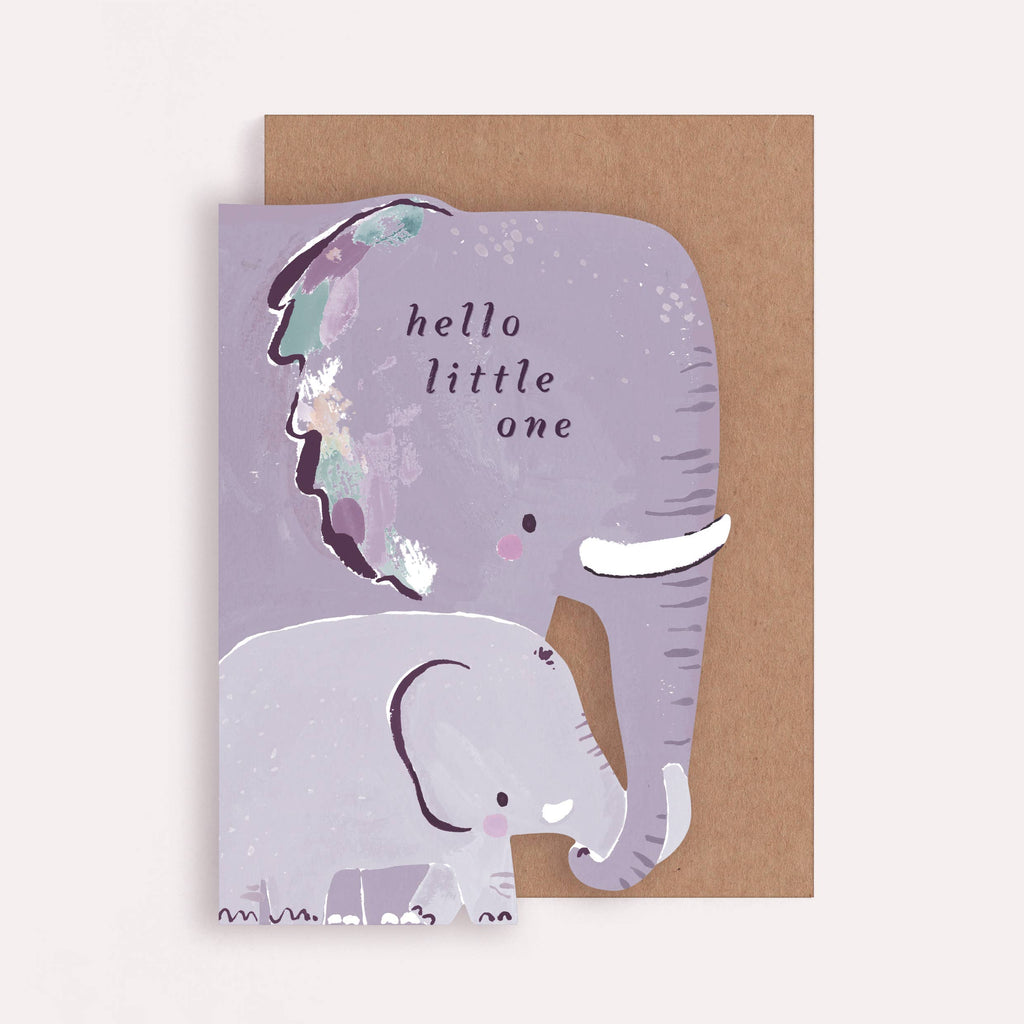Elephant New Baby-kaart | Nieuwe ouderkaart | Babykaarten