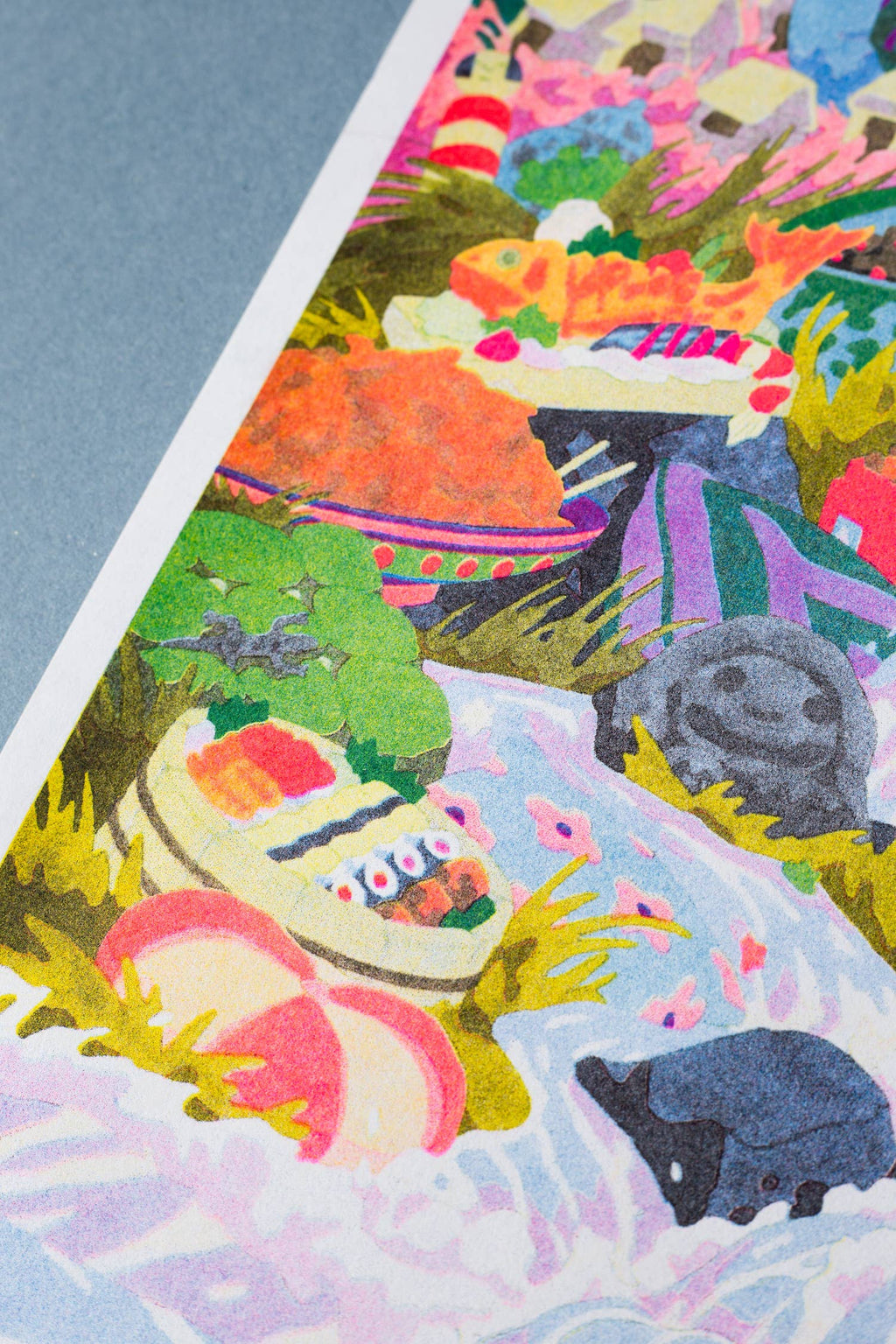 Poster Spirited Away uit de Miyazaki-collectie aan de muur, sfeerbeeld