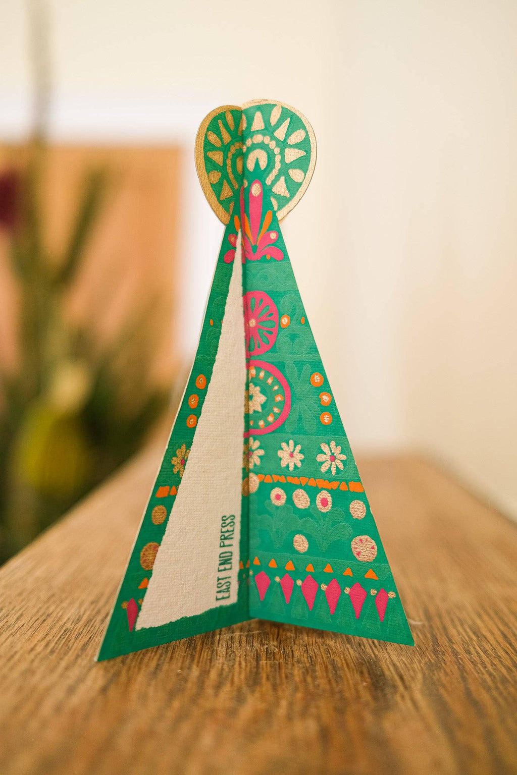 Kerstboom pop-upkaart van gerecycled papier