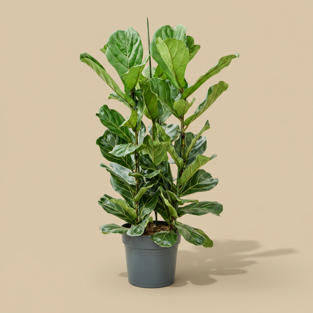 Ficus lyrata – warme beige studioachtergrond