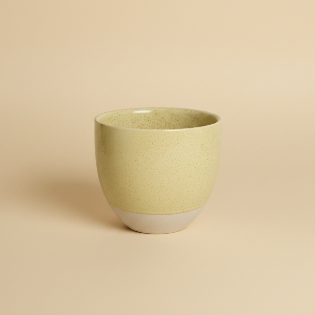 Gele pot warme achtergrond