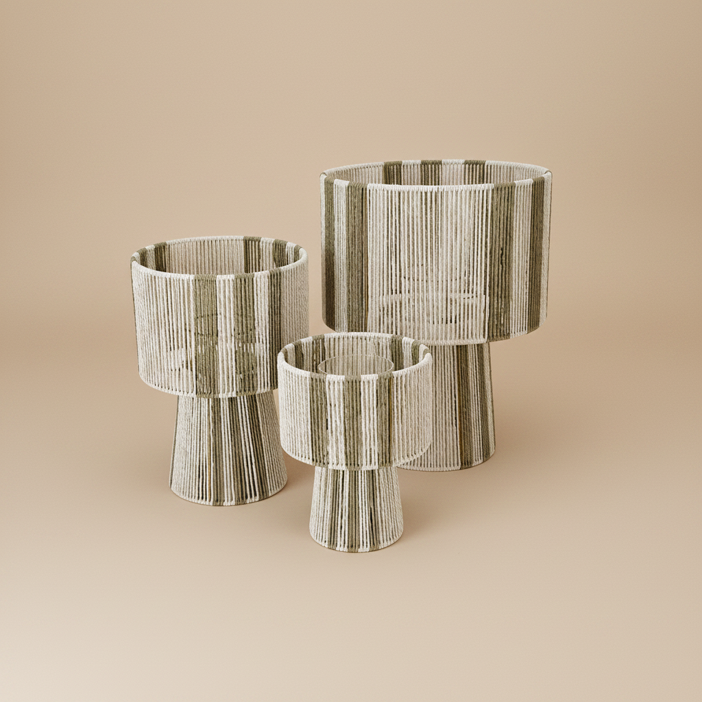 Geweven pedestal potten