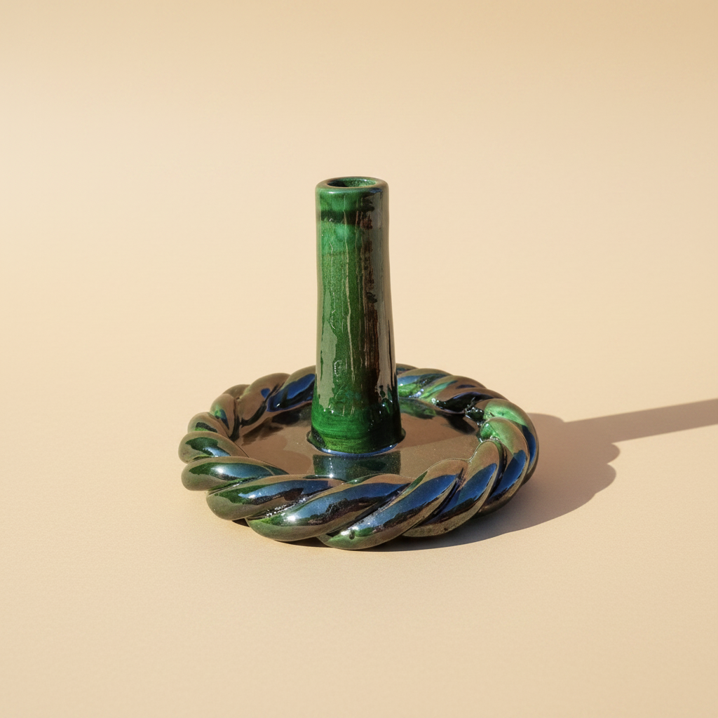 Groene twisted kandelaar warme achtergrond