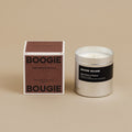 Boogie Bougie Dark Honey & Tobacco, chroom geurkaars 250 g met doos, beige studio