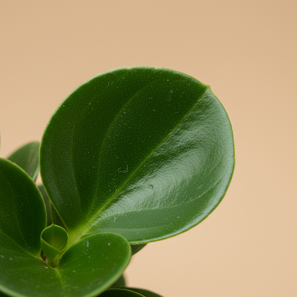 Peperomia obtusifolia – close-up glanzend blad