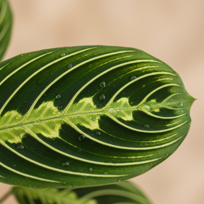 Close-up van Maranta leuconeura Lemon gestreepte bladeren