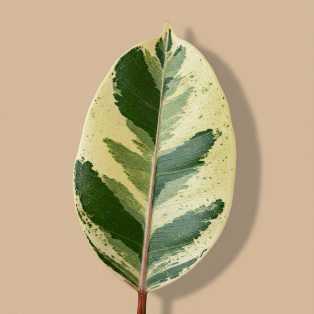 Ficus elastica Shivereana - close-up blad