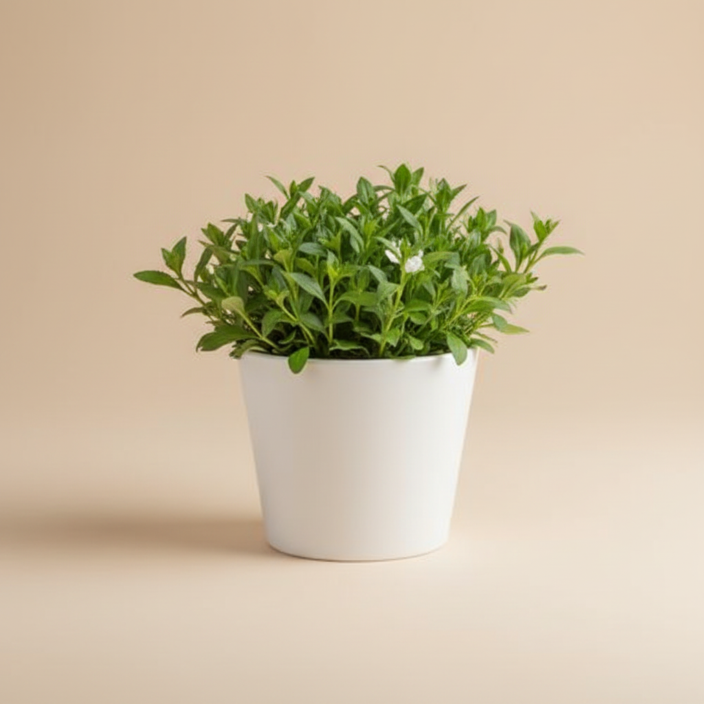 Lobelia White – warme beige studioachtergrond