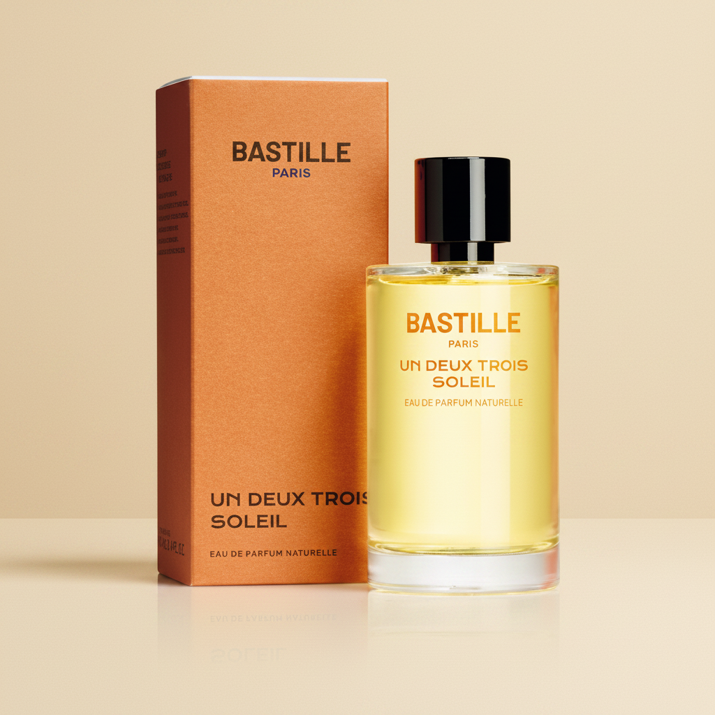 UN DEUX TROIS SOLEIL Eau de Parfum – beige studio packshot