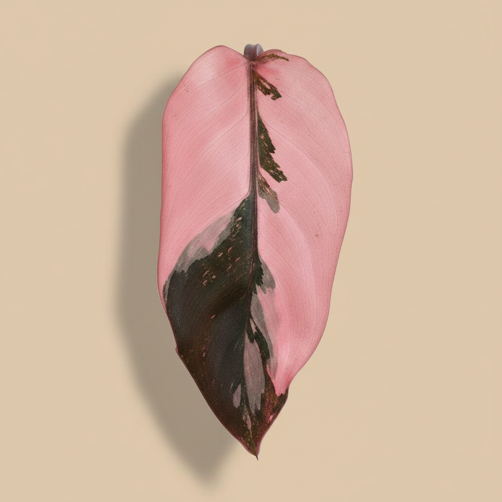 Philodendron Pink Princess Marble – close-up roze-groen gemarmerd blad