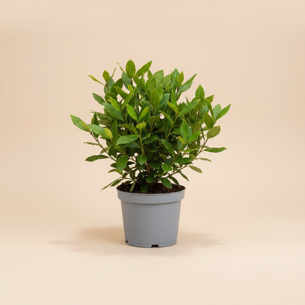 Laurus Nobilis 20/30 CM op warme beige studioachtergrond
