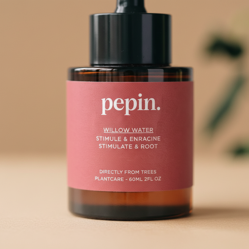 Close-up van Pepin Willow Water label