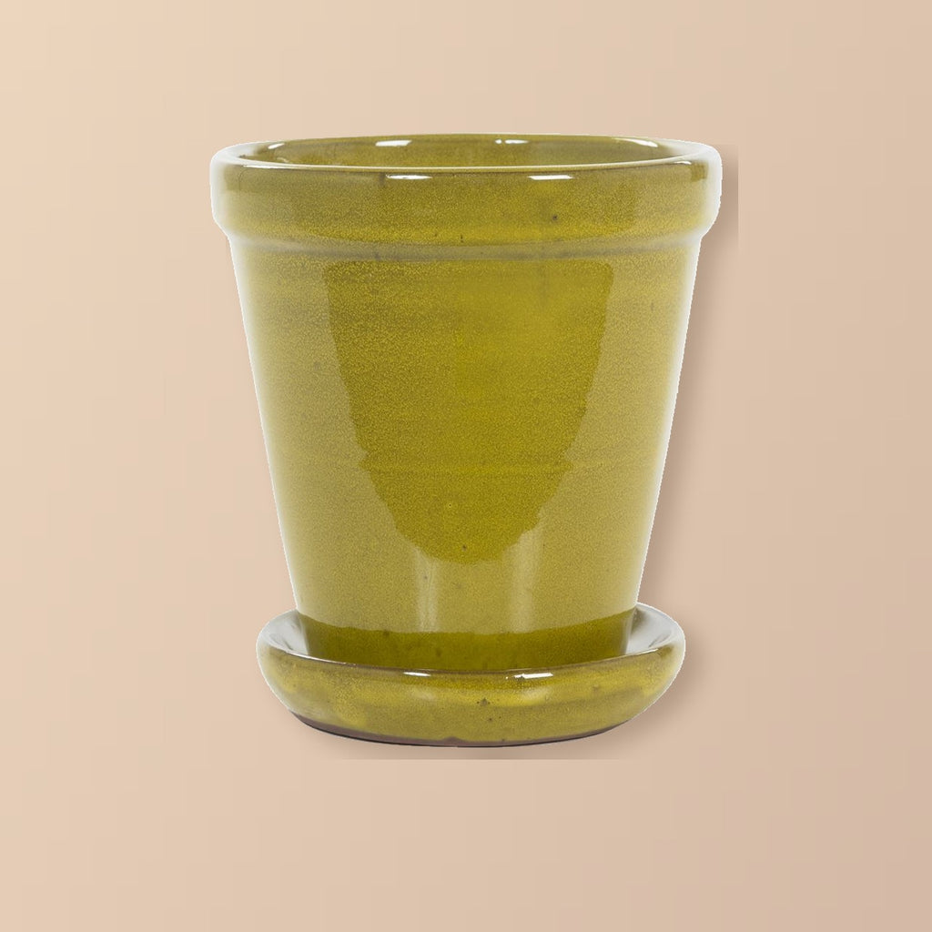 Keramische pot geel Ø16 × 17 cm