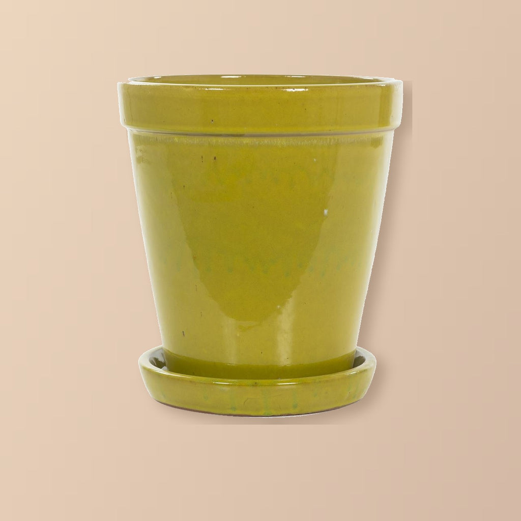 Keramische pot geel Ø30 × 33 cm