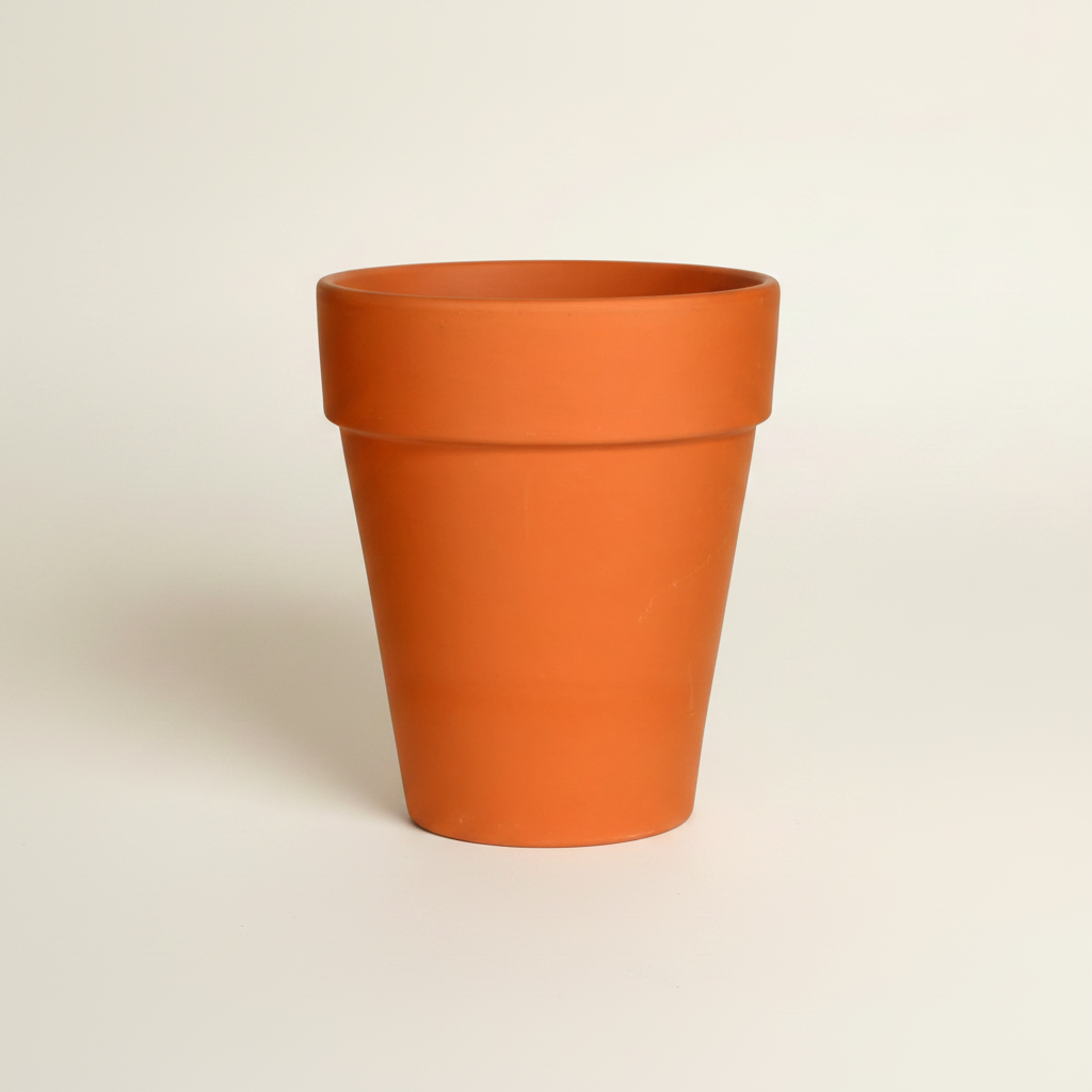 Klassieke terracotta pot warme achtergrond