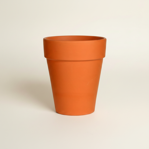Klassieke terracotta pot warme achtergrond
