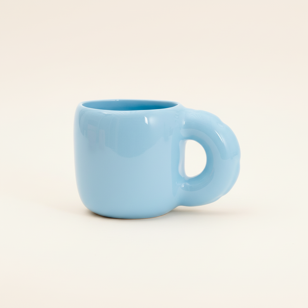 Lichtblauwe mok studio packshot