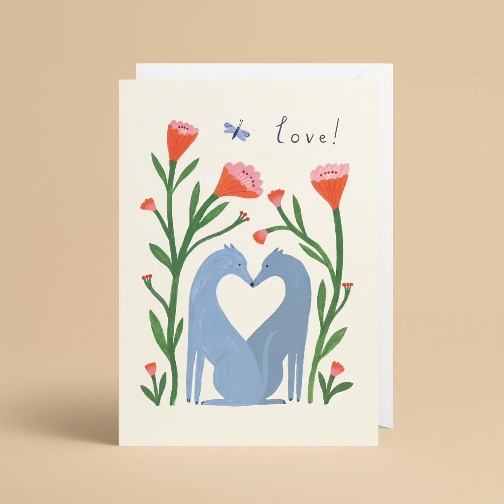 Liefdeskaart | Liefde voor lange honden