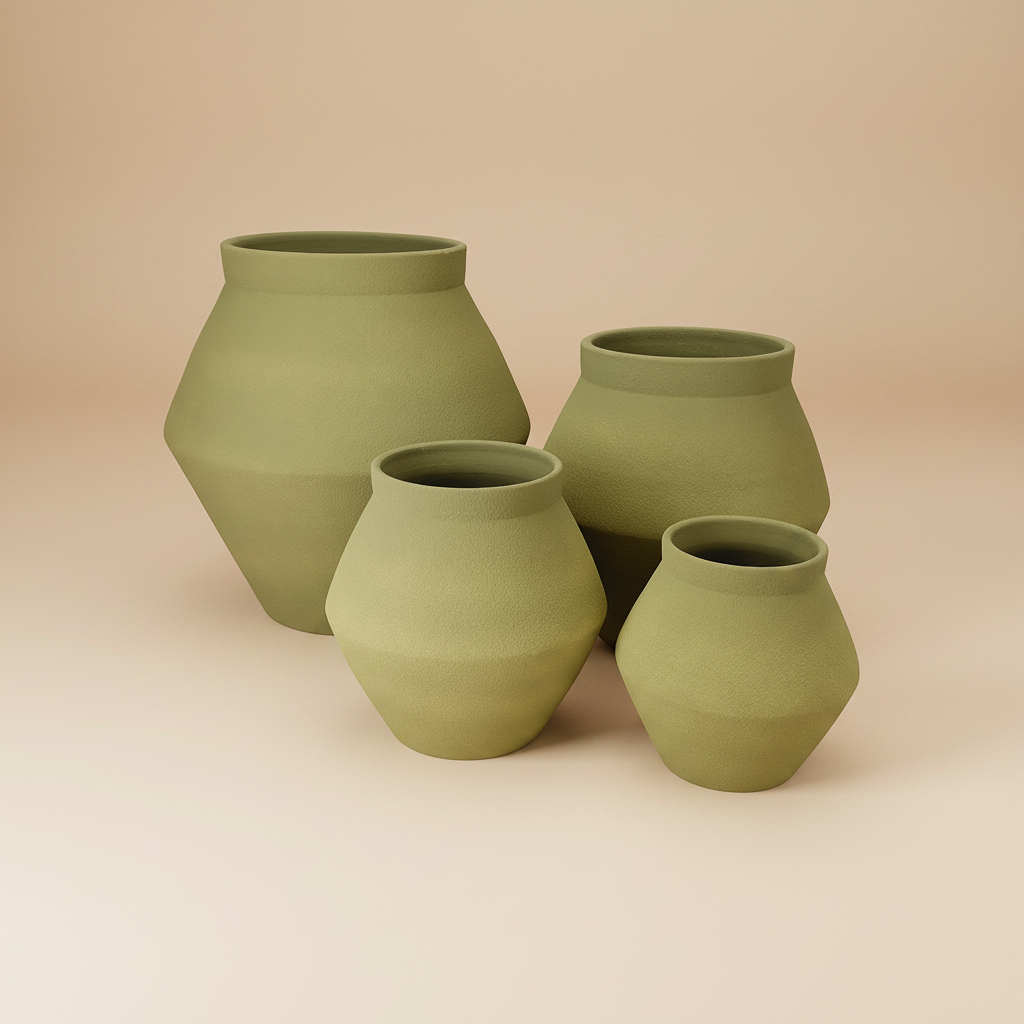 Olive green amphora vazen