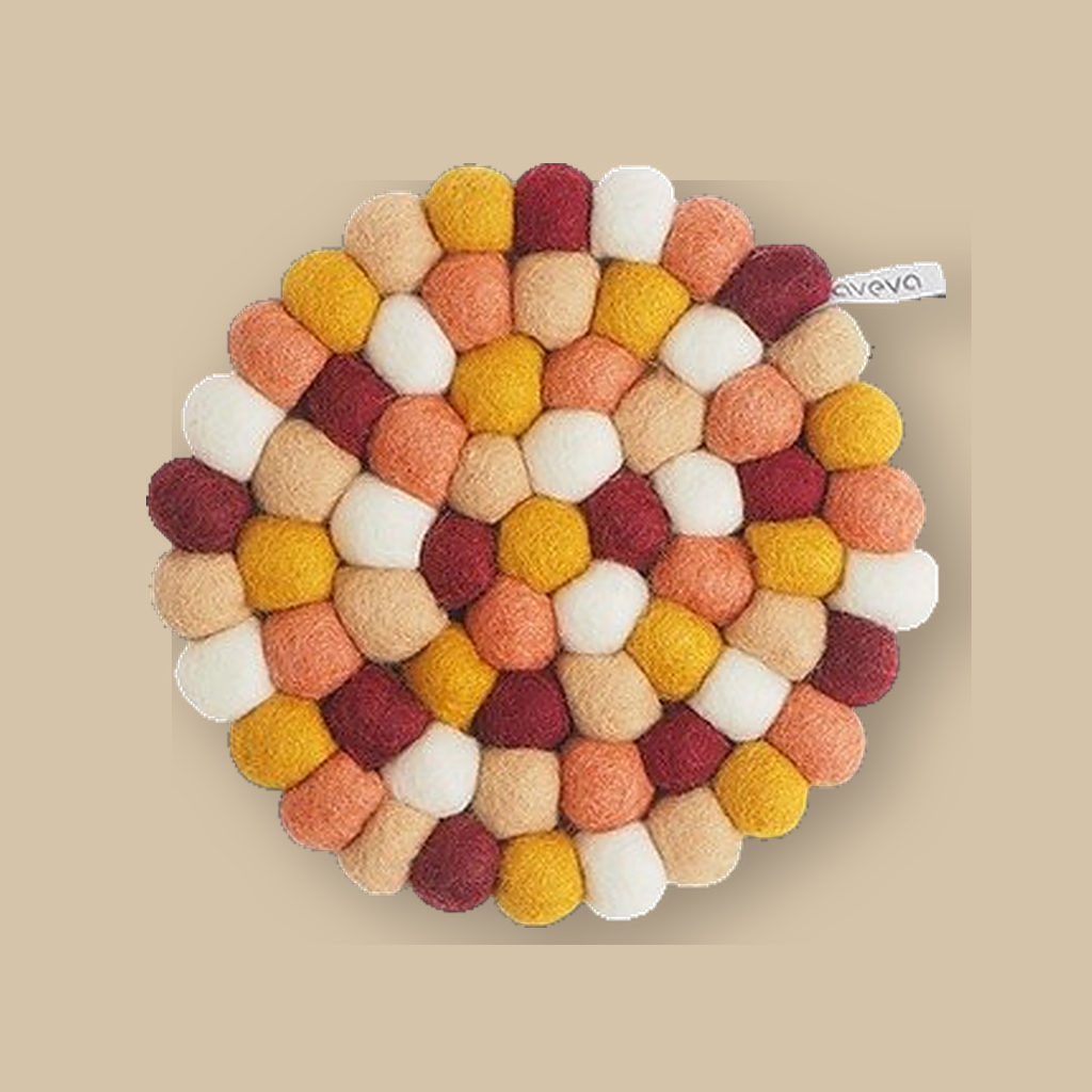 Wollen onderzetter rond | catalogusfoto