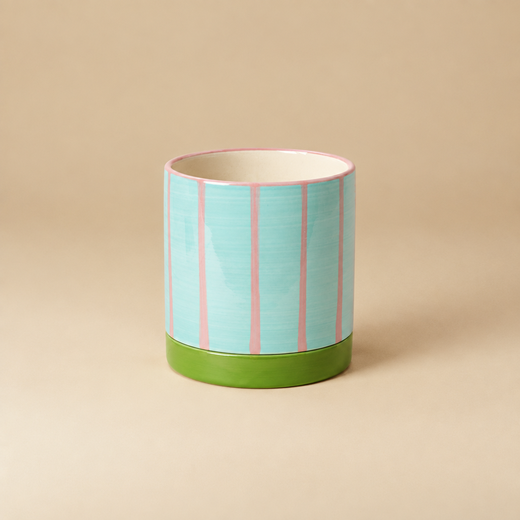 Sara roze/mint/groen lijnen 10 cm | catalogusfoto