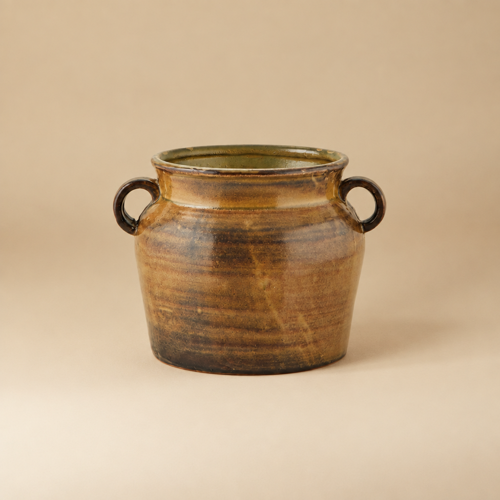 Stenen bloempot – mosterd/bruin | catalogusfoto