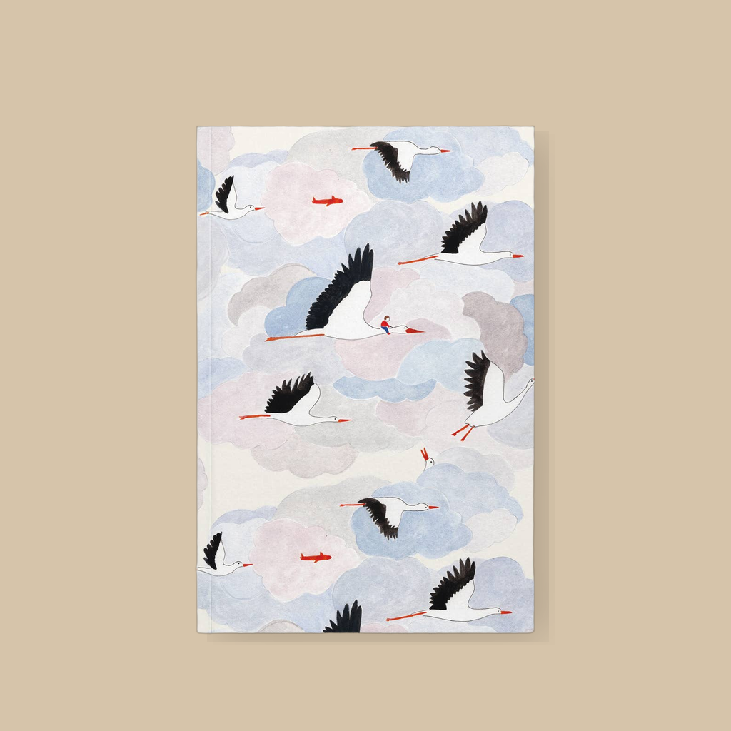 Medium notitieboek met ooievaarmotief | catalogusfoto