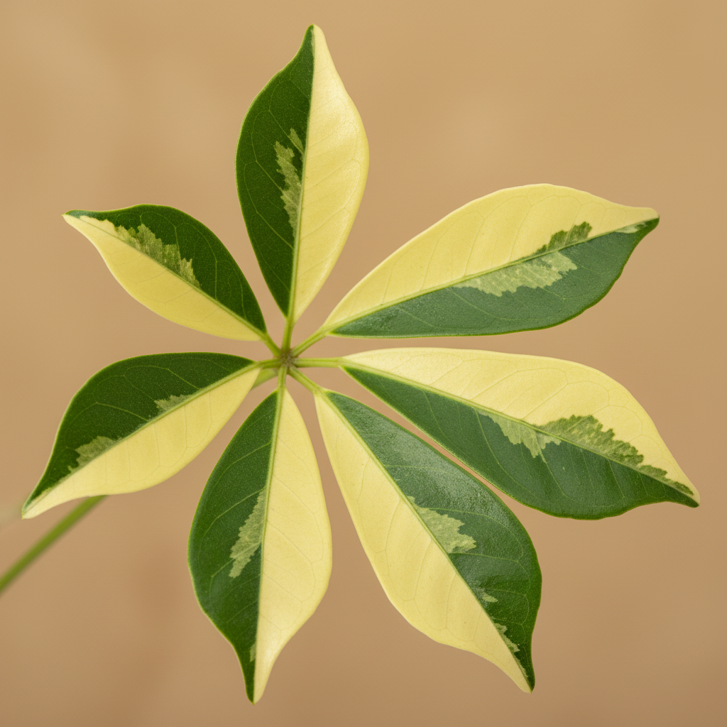 Schefflera arboricola 'Gerda' – close-up blad