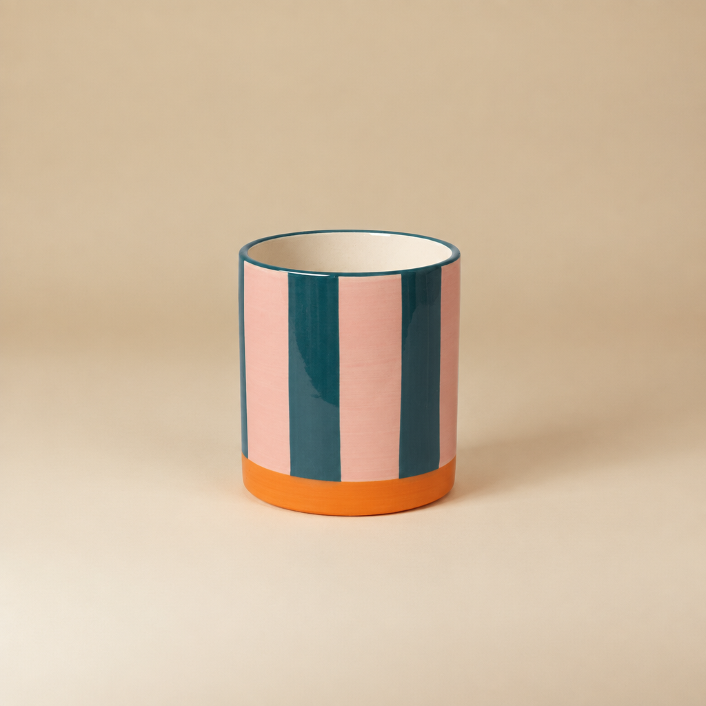 Sara oranje/roze/petrol strepen 10 cm | catalogusfoto