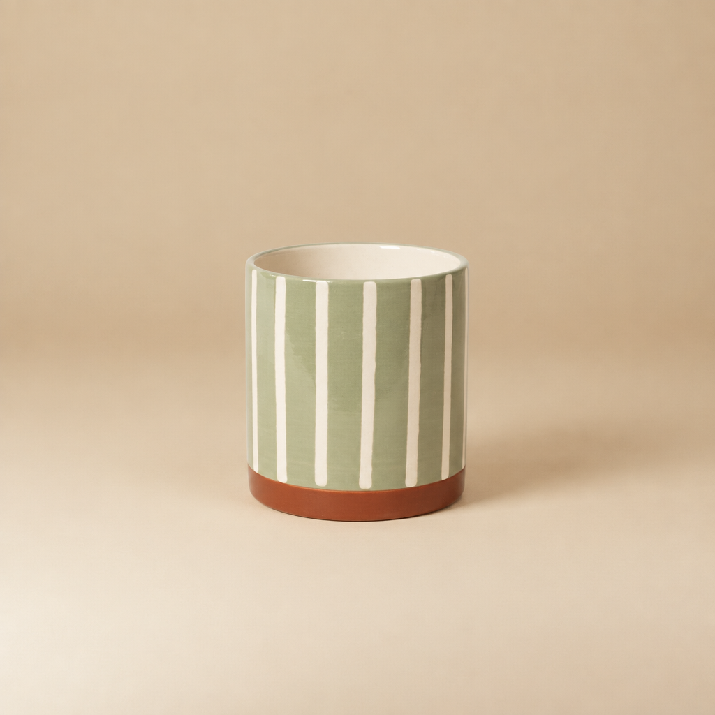 Sara groen/bruin lijnen 10 cm | catalogusfoto