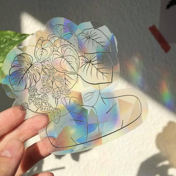 Sun Catcher Sticker Plantlady Plantlover Rainbow
